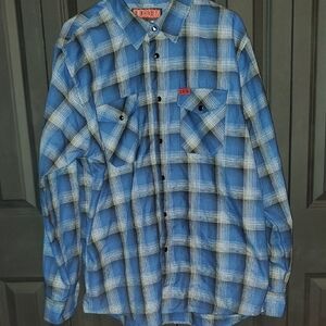 DIXXON Michael Myers Blue and White Plaid Button-Down Shirt